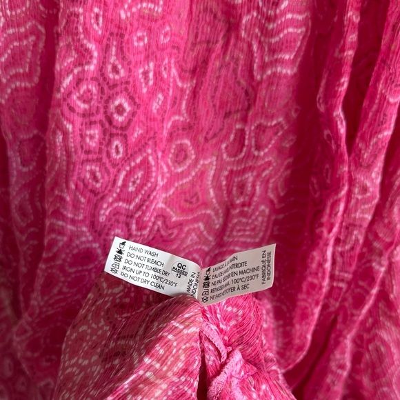 NWT Poupette St Barth Silk Pink Sea Water Poncho Nava Size OS - Picture 8 of 9